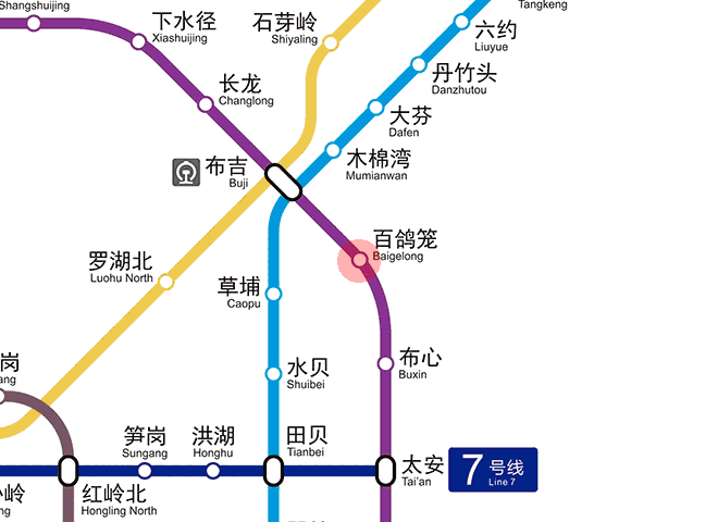 Baigelong station map