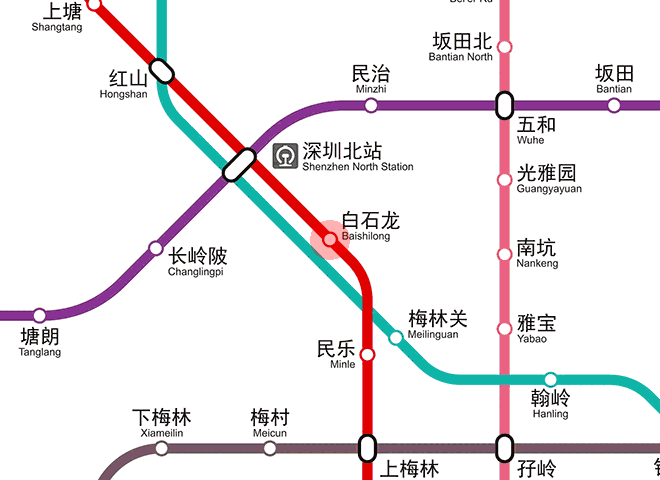 Baishilong station map