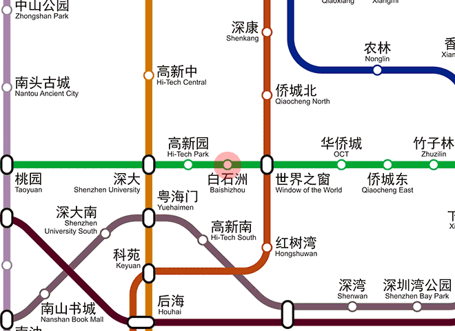 Baishizhou station map