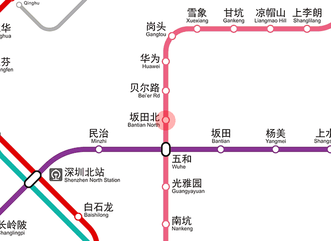 Bantian North station map