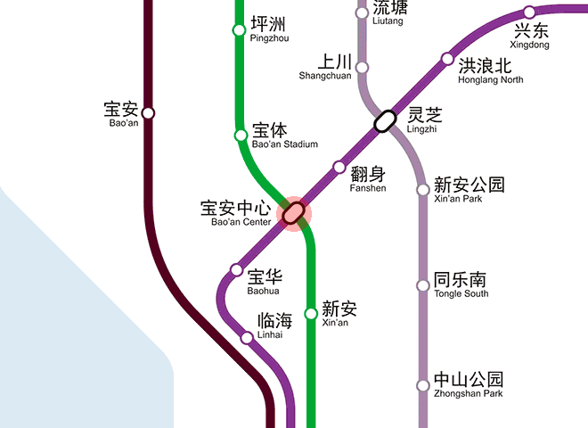 Bao'an Center station map