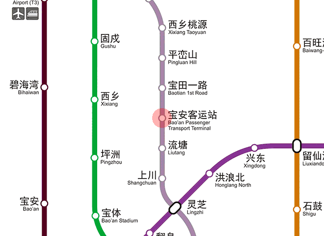 Bao'an Passenger Transport Terminal station map