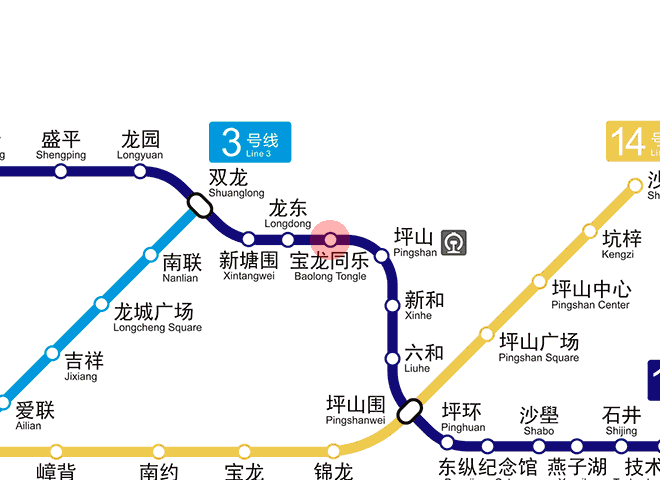 Baolong Tongle station map