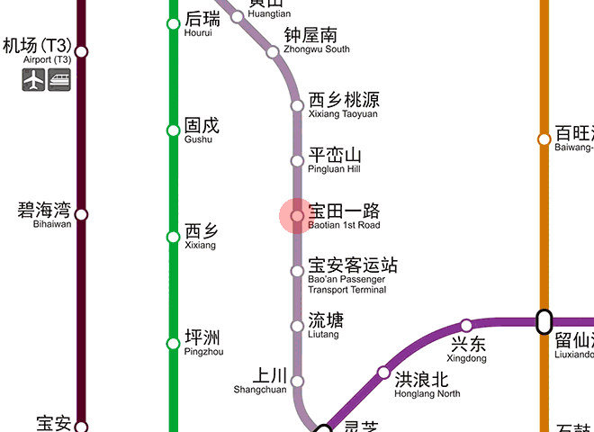 Baotian 1st Road station map