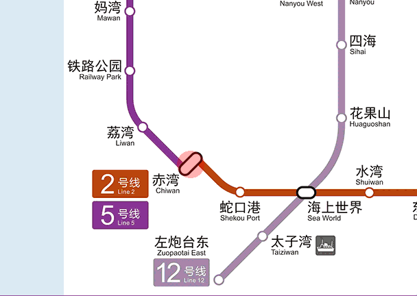 Chiwan station map