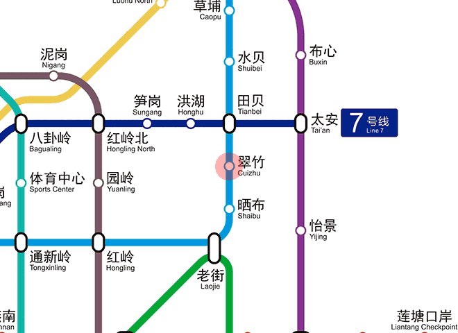 Cuizhu station map