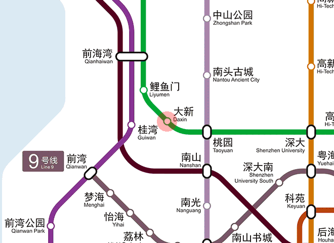 Daxin station map