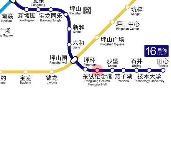 Dongjiang Column Memorial Hall station map