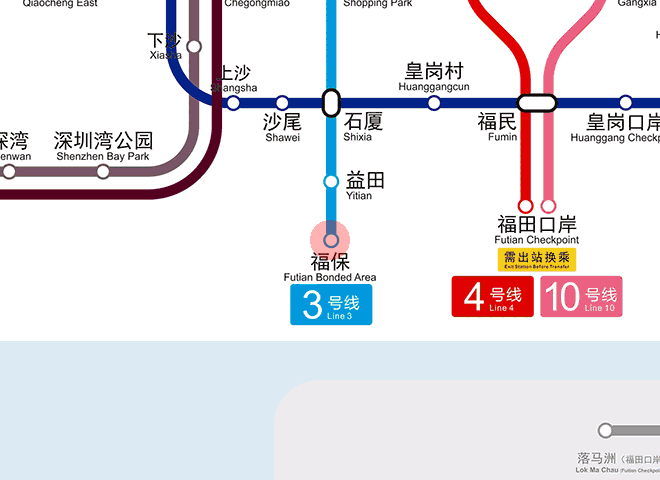 Futian Bonded Area station map