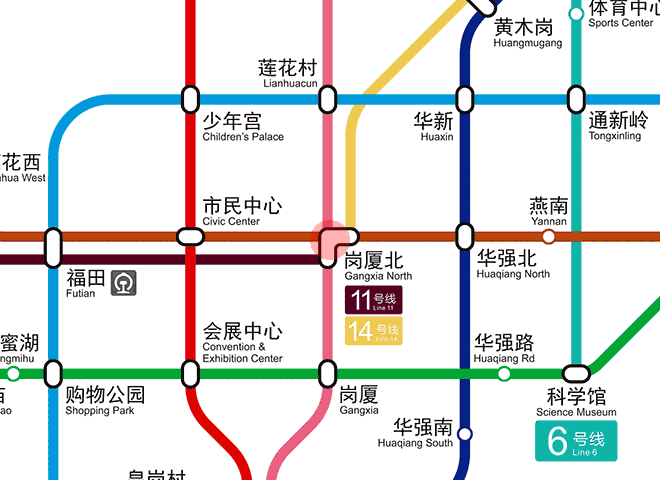 Gangxia North station map