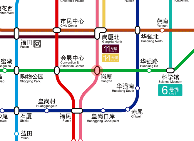 Gangxia station map