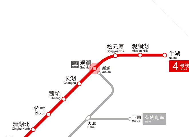 Guanlan station map