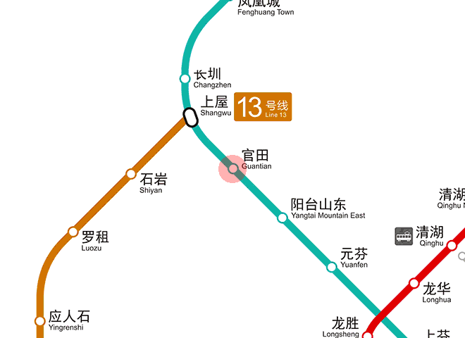 Guantian station map