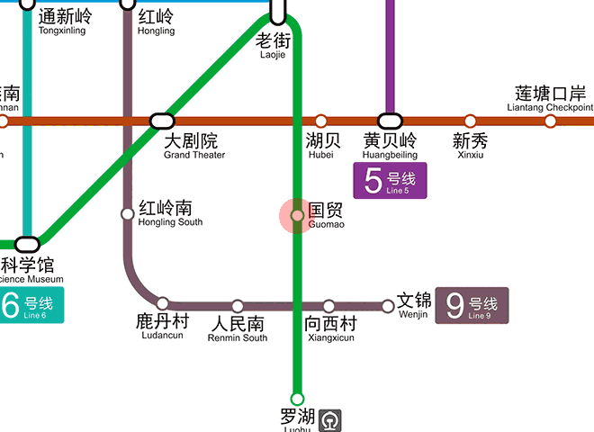 Guomao station map