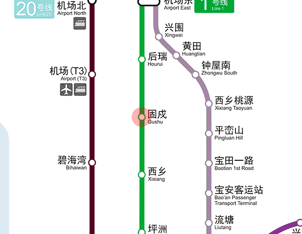 Gushu station map