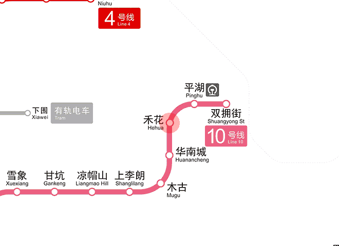 Hehua station map