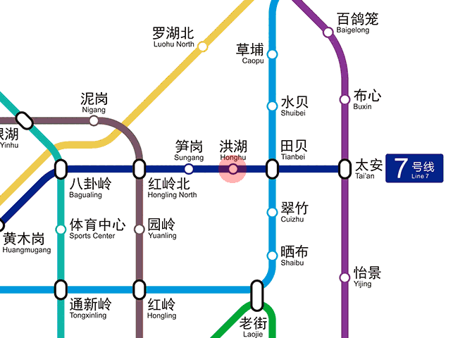 Honghu station map