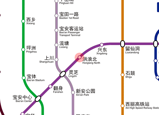 Honglang North station map