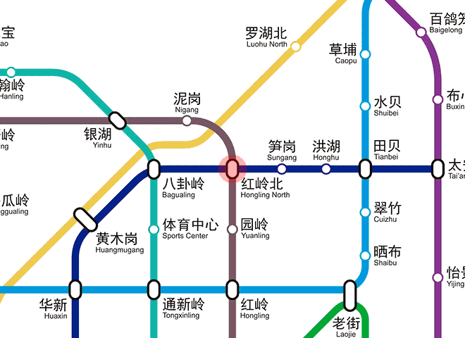 Hongling North station map