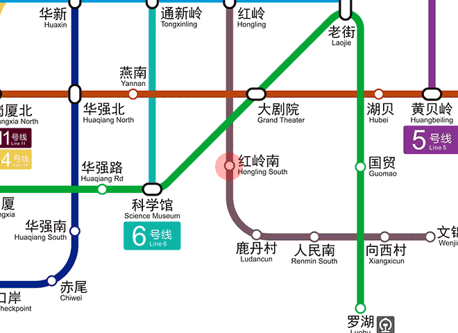 Hongling South station map