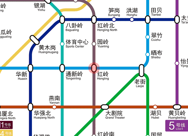 Hongling station map