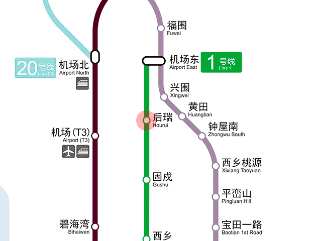 Hourui station map