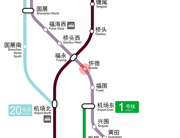 Huaide station map