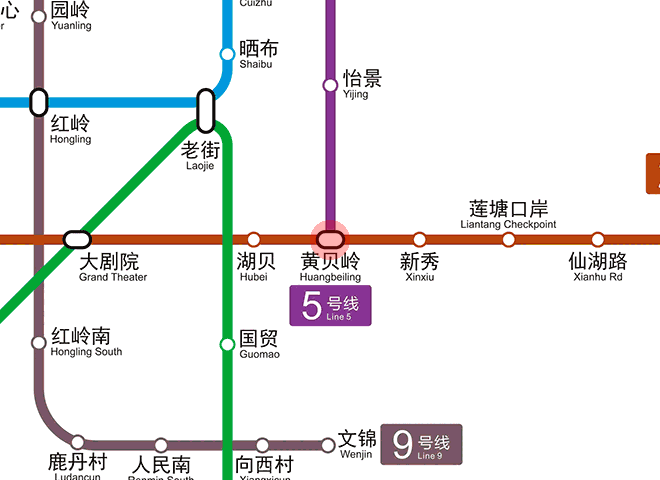 Huangbeiling station map