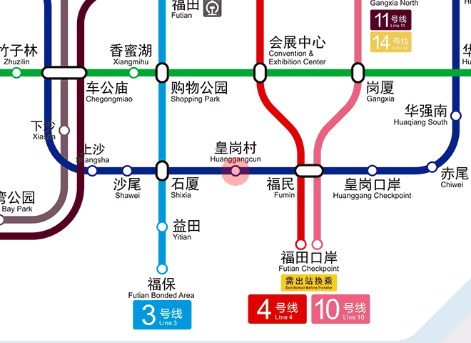 Huanggangcun station map