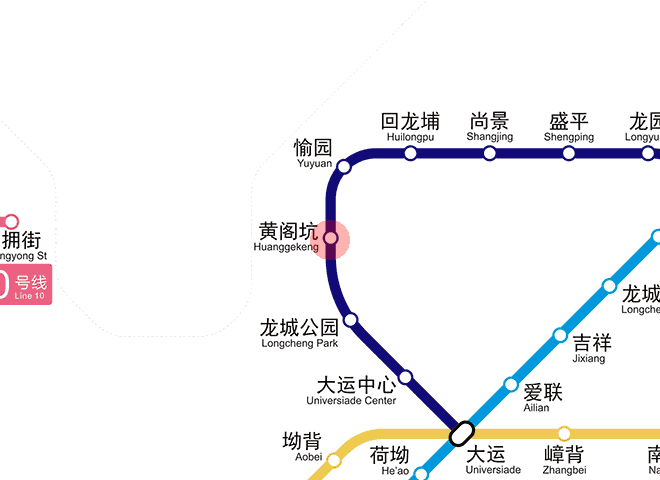 Huanggekeng station map