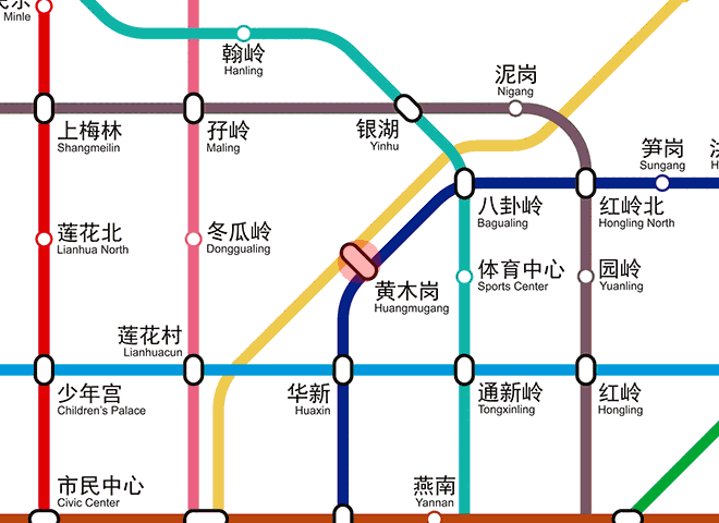 Huangmugang station map