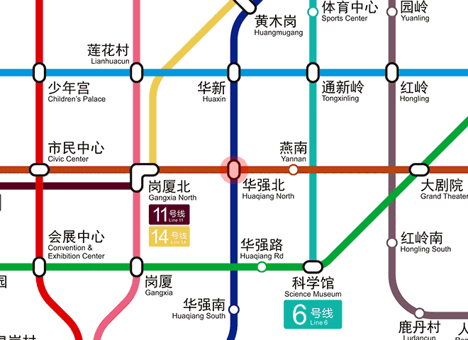 Huaqiang North station map