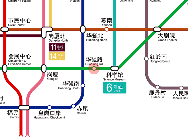 Huaqiang Road station map