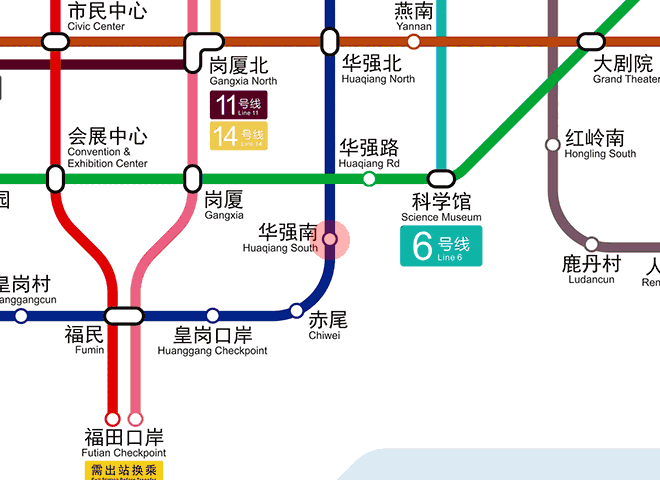 Huaqiang South station map