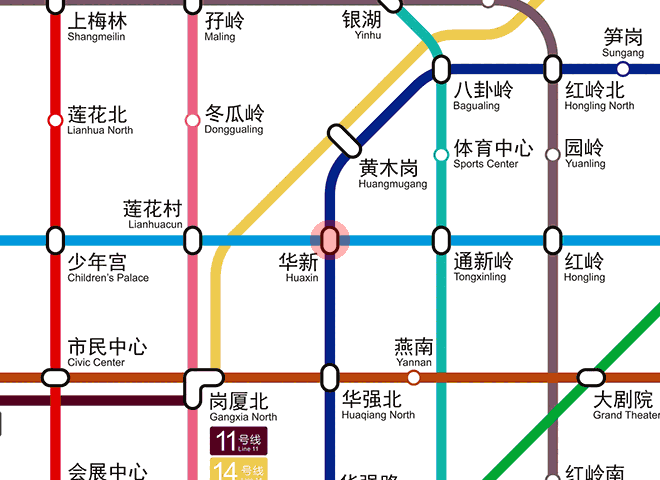 Huaxin station map