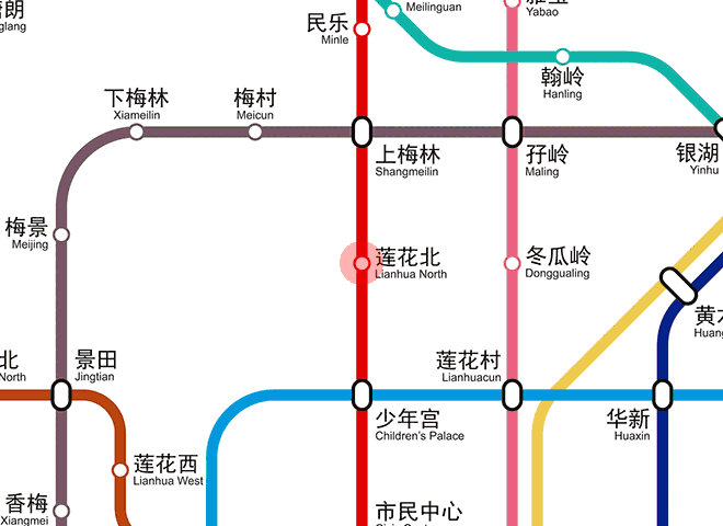 Lianhua North station map