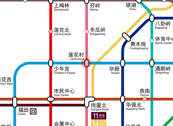 Lianhuacun station map