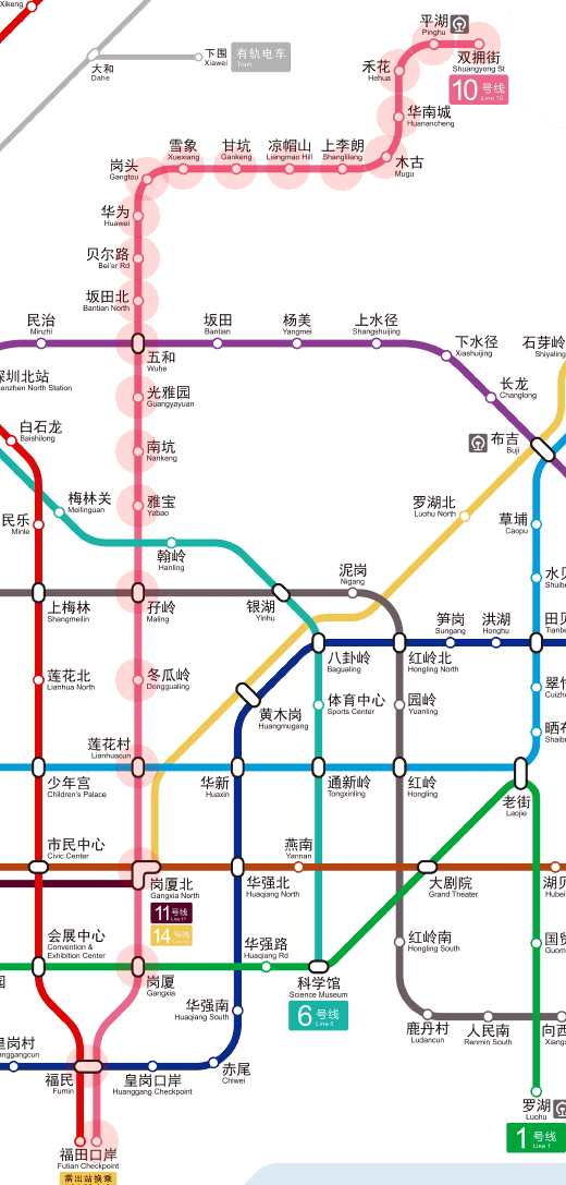 Shenzhen Metro Line 10 map