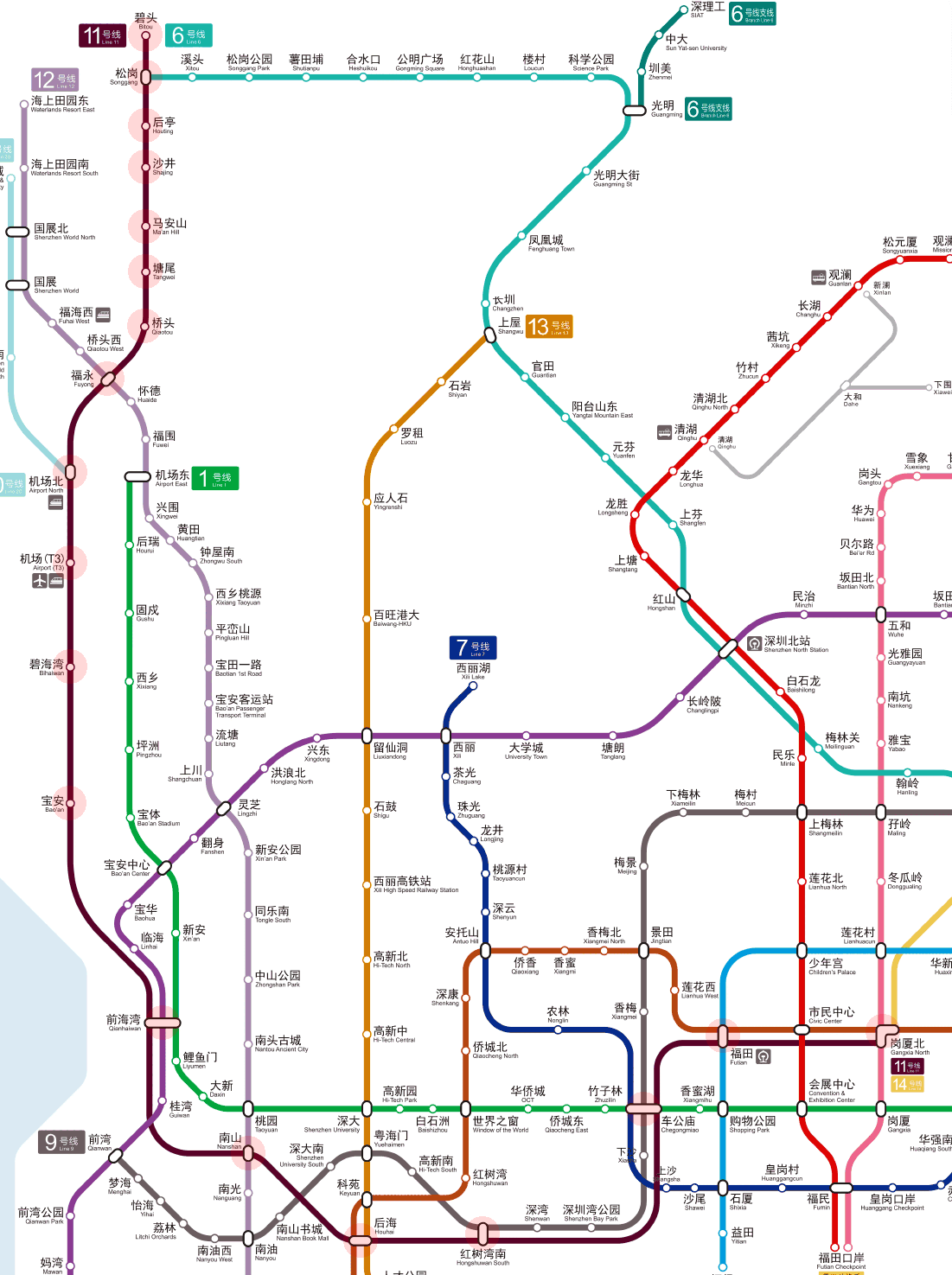 Shenzhen Metro Line 11 map