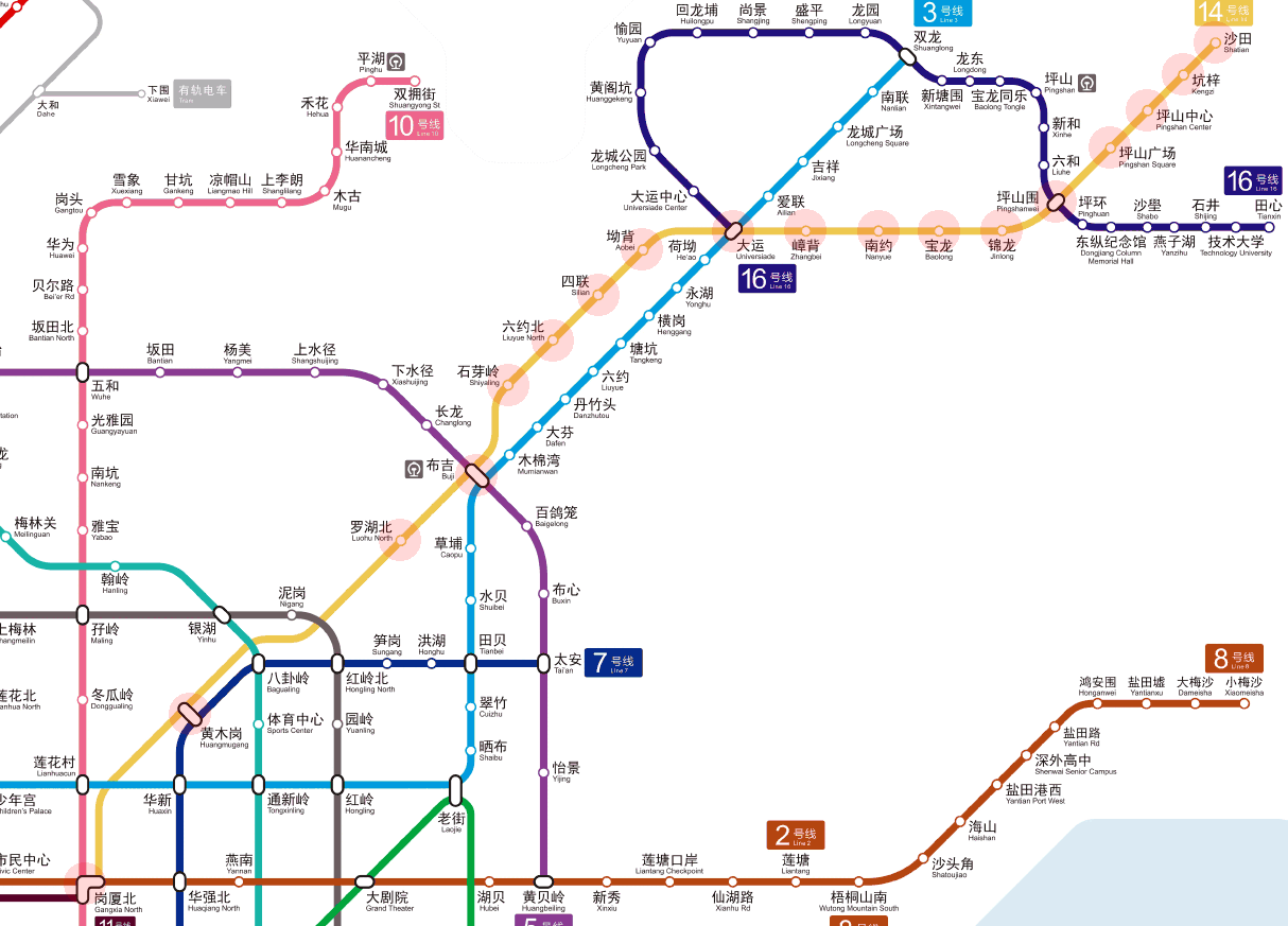 Shenzhen Metro Line 14 map