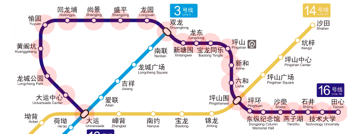 Shenzhen Metro Line 16 map