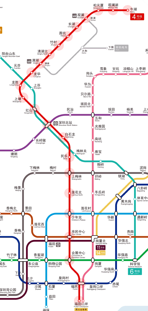 Shenzhen Metro Line 4 map