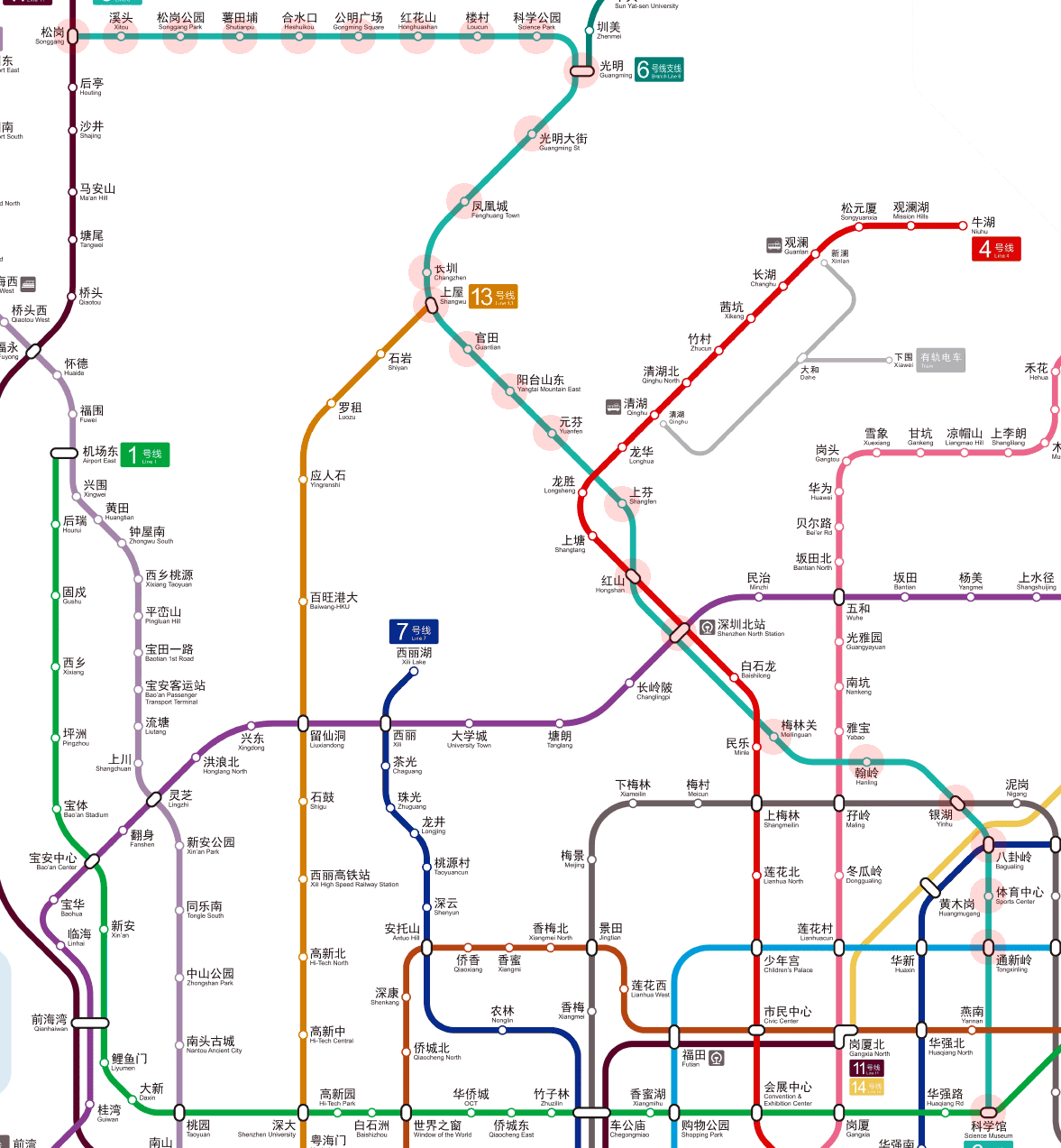 Shenzhen Metro Line 6 map