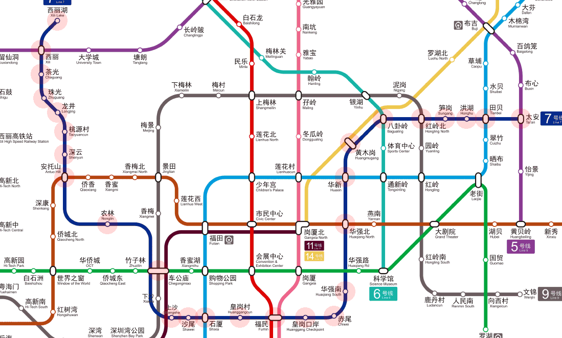 Shenzhen Metro Line 7 map