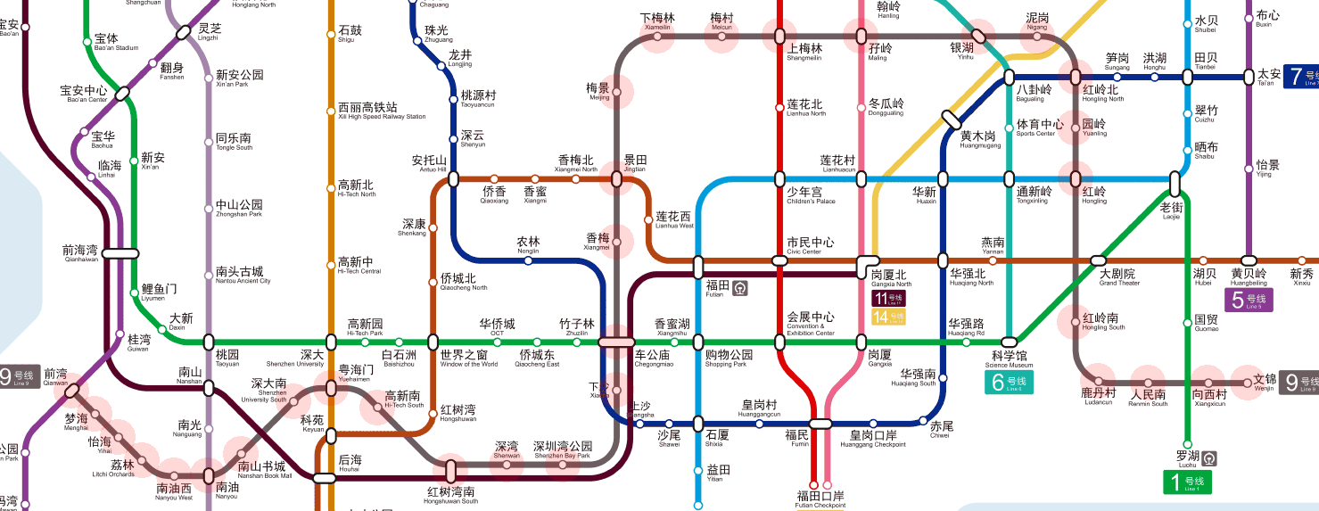 Shenzhen Metro Line 9 map