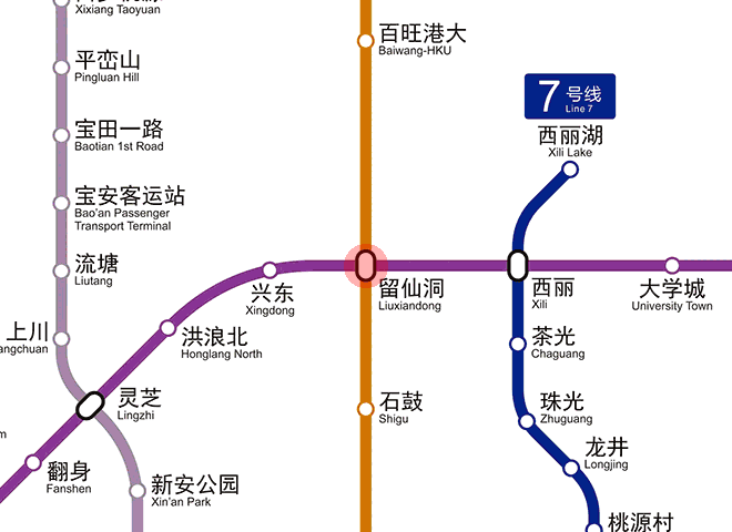 Liuxiandong station map