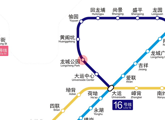 Longcheng Park station map