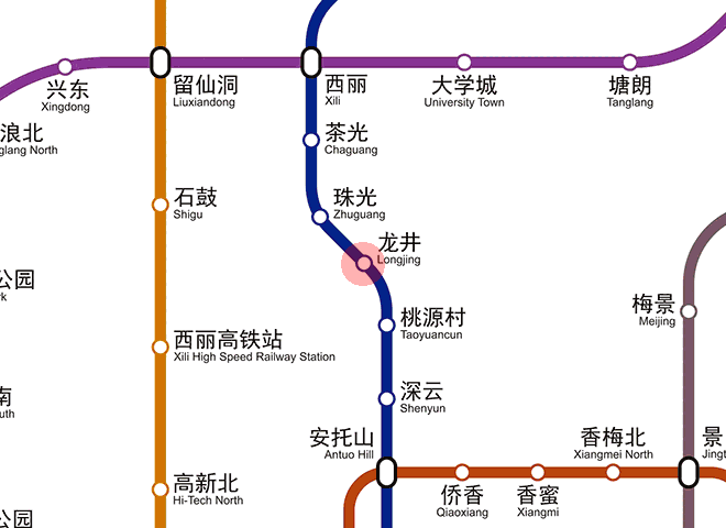 Longjing station map