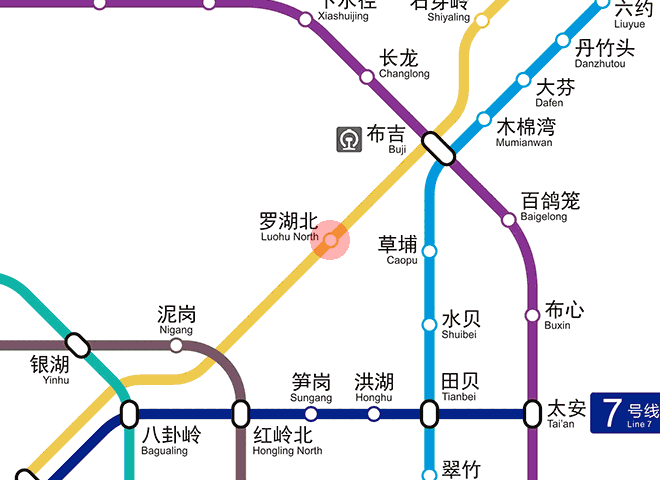 Luohu North station map