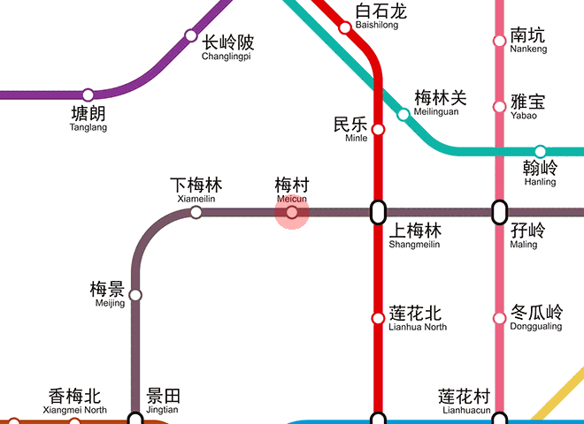 Meicun station map